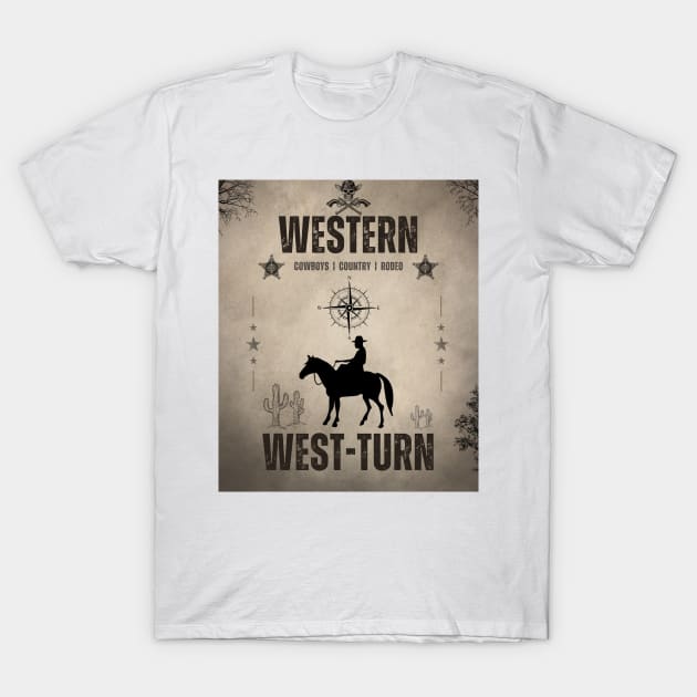 Western Design T-Shirt by AllForMe